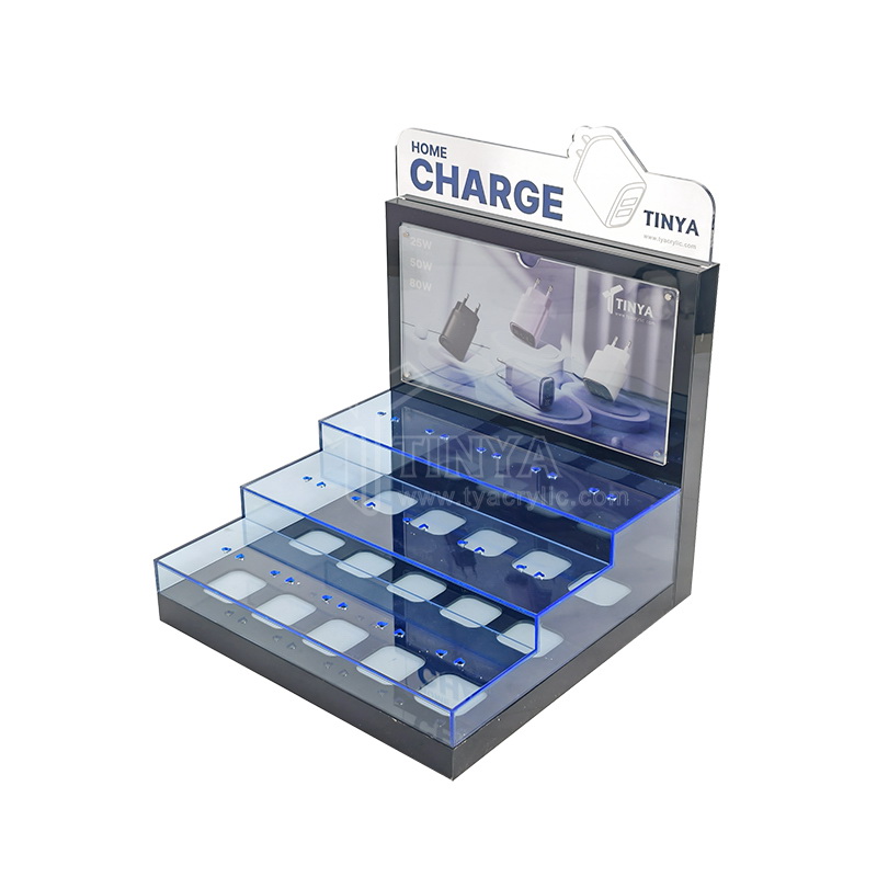 森涛亚克力为客户定制墙充插头发光展示架